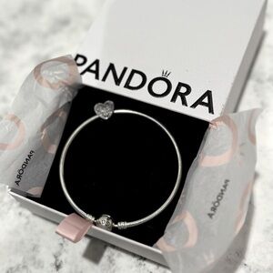 Pandora Kiss Me Bangle With Heart Charm